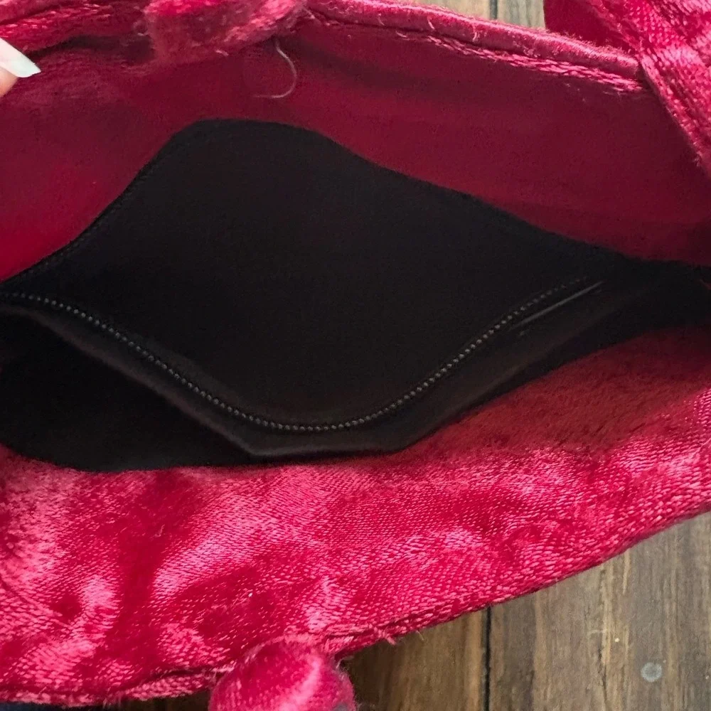 Vintage‎ Red Silk Kutch Embroidered Sling Bag Mirror Work Boho Purse